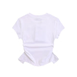 Women T-shirt Short-Sleeved T-shirt O-neck Short Top