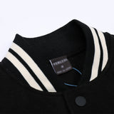 Men Cotton Mixed Jacket Coat Embroidered Letter Baseball Uniform Jacket Men Loose Stitching Jacket