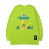 Men Long Sleeve Shirt Alien Printed Long Sleeve T-shirt Men and Women Autumn Couple's Tops