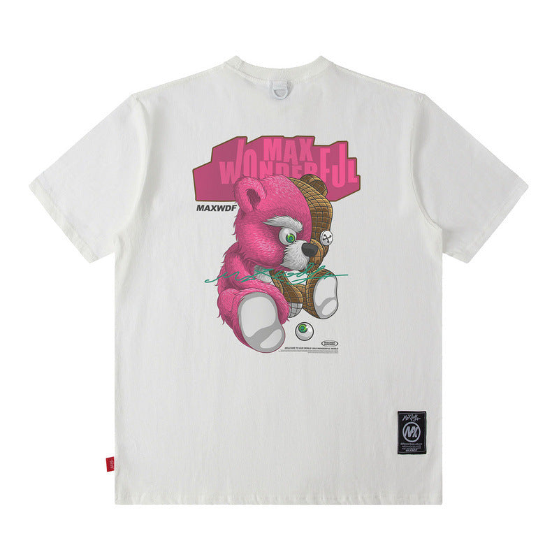 Men T Shirt Printed Couple Short Sleeve T-shirt Men and Women Hip Hop Loose Casual