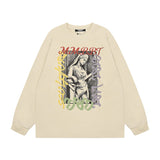 Men Long Sleeve Shirt Printed Long Sleeve Bottoming T-shirt Men and Women Vibe All-Match Top Autumn