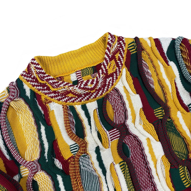 Kapital Sweater Vintage Pingtian and Macro Pattern round Neck Loose Pop Contrast Color Stereo Retro Sweater