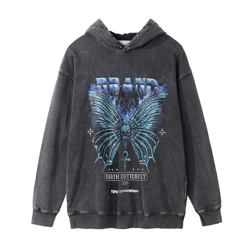 Men Hoodie Dark Devil Skull Bone Hooded Sweater