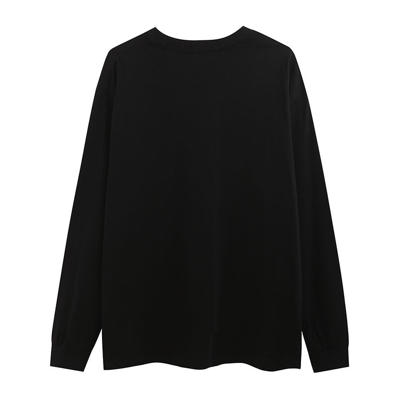 Men Long Sleeve Shirt Letter Graffiti Long Sleeve Bottoming T-shirt Men and Women Hip Hop