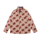 Men Long Sleeved T Shirt Hawaiian Drape Floral Shirt Men's Spring and Autumn Loose Lapel Long Sleeves Shirt