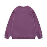 Men Hoodie Abstract Pattern round Neck Sweater Men's Autumn and Winter Graffiti Inkjet Printing Loose Pullover