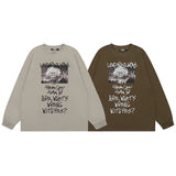 Men Long Sleeve Shirt Printed Long Sleeve Bottoming T-shirt Men and Women Vintage Basic All-Matching Long Sleeve