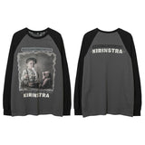 Men Long Sleeve Shirt Retro Loose Casual round Neck Long Sleeve T-shirt Men's Autumn