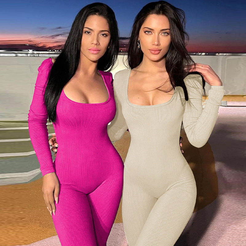 Women Jumpsuit Winter Fashionable Fitted Long Sleeve Jumpsuit Women