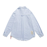 Men Long Sleeved T Shirt Vertical Striped Long Sleeve Shirt Men's Casual round Hem Shirt Loose Outer Fashion