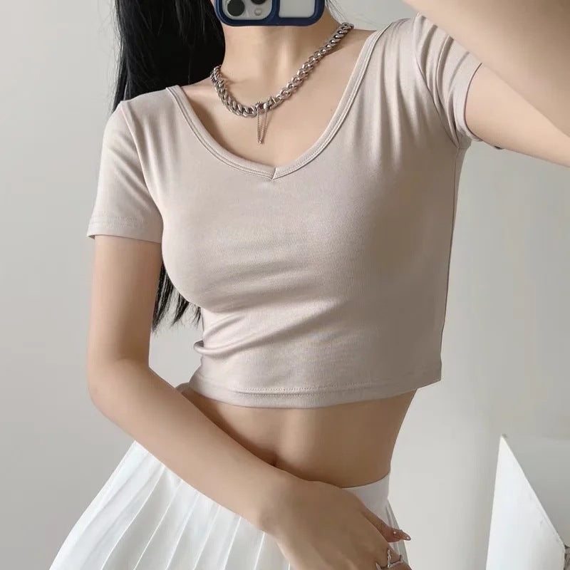 Women T-Shirt Short-Sleeved T-shirt Women's Summer Top Bottoming Shirt