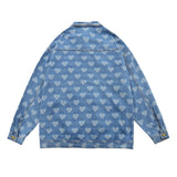 Men's Long Sleeve T Shirt Love Denim Shirt Men's Spring and Autumn Loose Leisure Workwear Long Sleeve