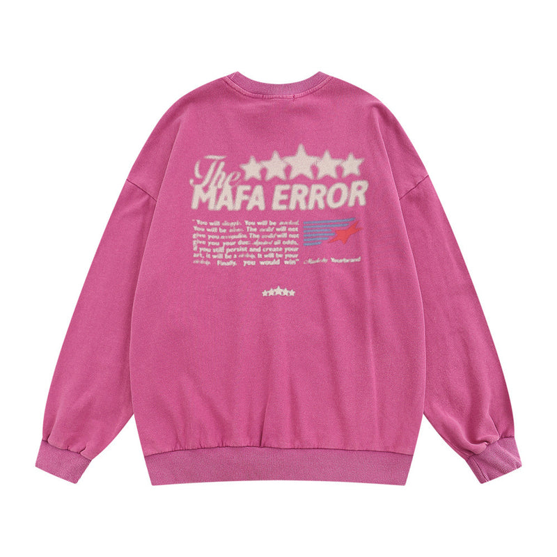 Men Hoodie Loose Letter Printing Men Leisure Washed-out Distressed