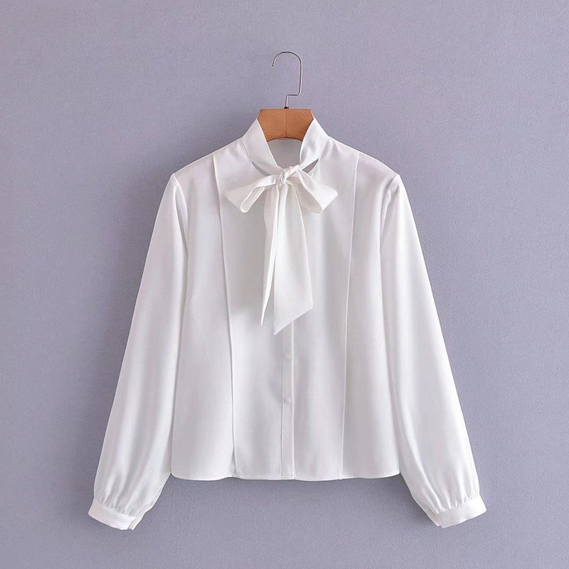 Women T-Shirt Shirt Bow Long Sleeve Stylish Shirt Women