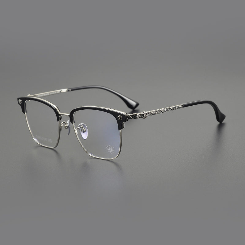 CHH Chrome Hearts Glasses Dragon Totem Half Frame Anti-Blue Pure Titanium Retro Myopia Glasses Frame