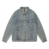 Men Denim Jacket Men's Denim Jacket Spring and Autumn Washed Worn Coat