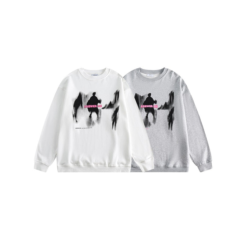 Unisex Hoodie Retro Fashion Brand Crew Neck Pullover Sweatshirt Men and Women