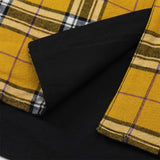 Men Long Sleeved T Shirt Colorblock Hood Plaid Long Sleeve Shirt Men Spring and Autumn Loose Jacket Coat