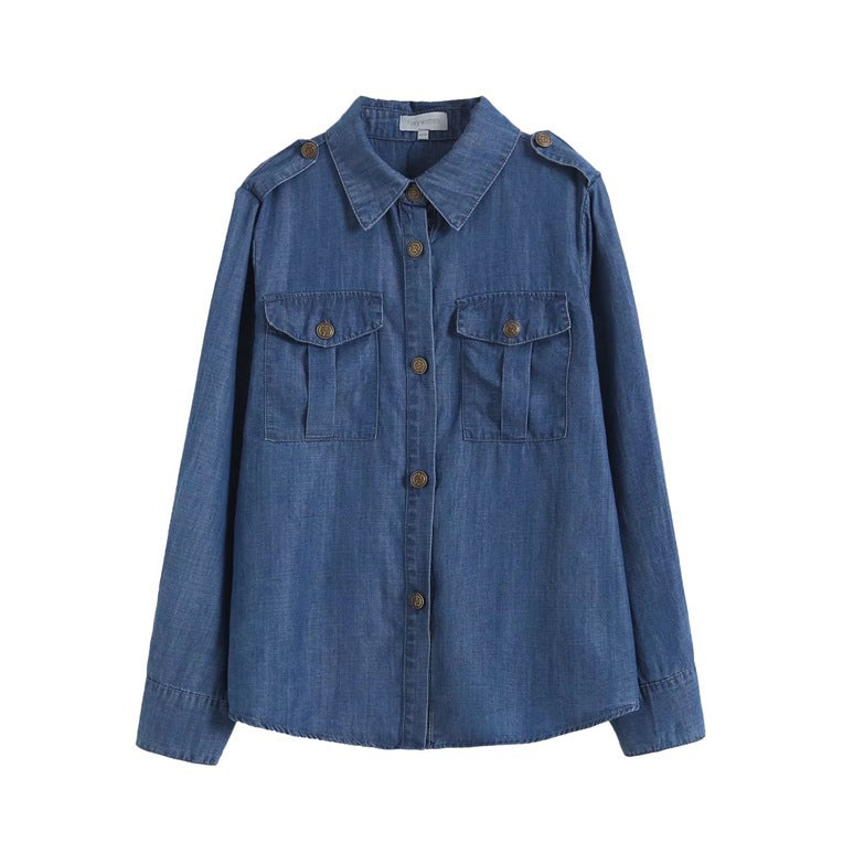 Women T-Shirt Summer Comfortable Tencel Denim Shirt Women