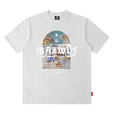 Men T Shirt Hip Hop Astronaut Printed Short Sleeve T-shirt Men and Women Couple