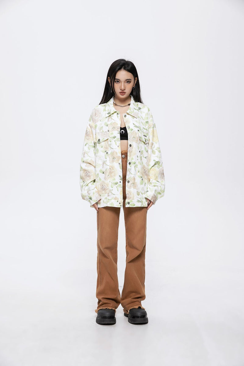 Unisex Jacket Autumn Vintage Printed Coat Women's Clothing