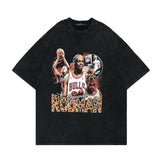 Men T Shirt Vintage Singer Portrait Printing Short Sleeve T-shirt Washed Bottoming Shirt Men