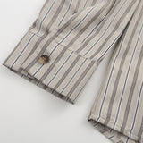 Men Long Sleeved T Shirt Long Sleeve Vertical Striped Shirt Men's Casual High Street Loose Shirt