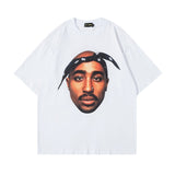 Men's T Shirt Printed round Neck Short Sleeve T-shirt Men's and Women's Retro Loose