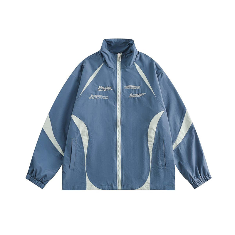Unisex Jacket Fall Color-Blocking Split Jacket Coat