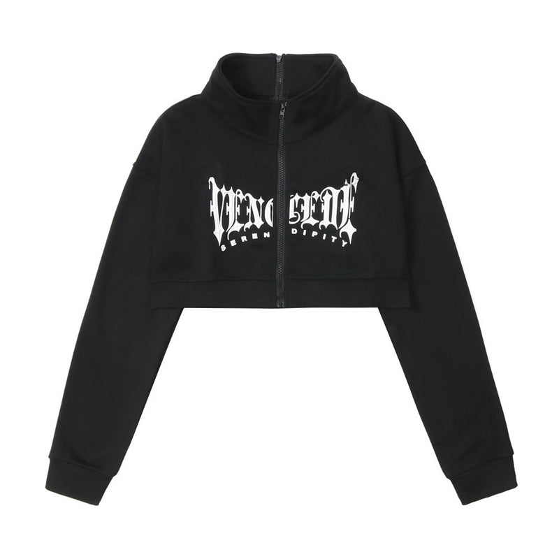 Women Hoodie Cardigan Sweater Girls Autumn Letter Printing