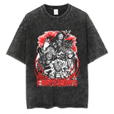 Large Washed Retro Street Men's and Women's Hip-hop Anime