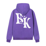 Men Fleece Lined Hoodie High Street Letters Printed Hoodie Men's Loose Hooded