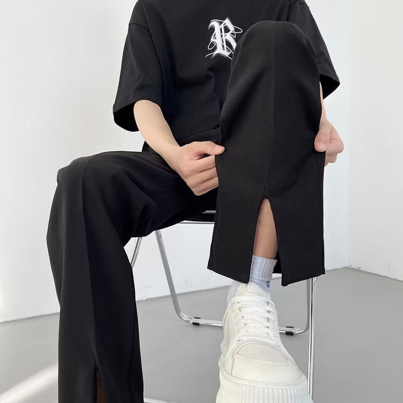 Men Sweatpants Summer Trousers Straight Slim Fit Bootcut Trousers