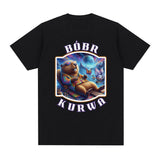 Bober Kurwa Bobr T-shirt Funny Beaver Meme Graphic Short