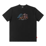 Men T Shirt Vintage Print Short Sleeves T-shirt Men and Women Couple Casual Loose