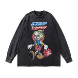 Men Long Sleeve Shirt Distressed Long Sleeve T-shirt Men and Women Oversize Casual Couple's Tops