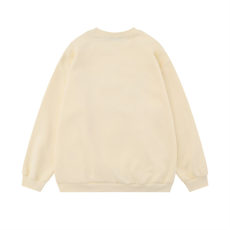 Men Hoodie Crew Neck Sweater Men Vibe Spring and Autumn Leisure Long Sleeve Loose