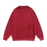 Men Hoodie Washed Distressed Letters Printing Lapel Sweater Men's Loose Spring and Autumn