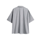 Unisex Jacket Fall Short Sleeve Plaid Shirt Women's Clothing