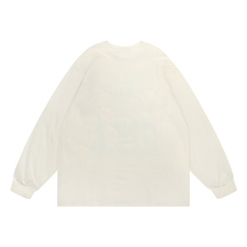Men Hoodie Printed Crew Neck Sweatshirt Men's Loose Sports Autumn Top