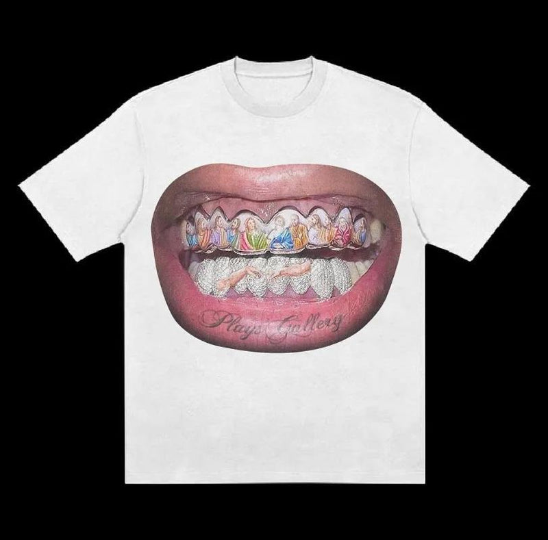 Y2K Harajuku t shirts man vintage Gothic print pattern Hip