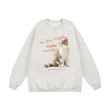 Men Hoodie Animal Cat Printing Sweatshirt