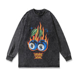 Men Long Sleeve Shirt Retro Fashion Brand Printed Long Sleeve T-shirt Men and Women Couple