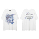 Men T Shirt Hiphop Street Retro Printed Couple Short Sleeve T-shirt Men and Women