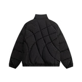 Men Cotton Mixed Jacket Coat Irregular Men Winter Embroidery Loose Cotton Jacket Coat