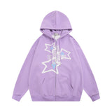 Men Hoodie XINGX Printed Full-Zip Cardigan Hooded Sweater