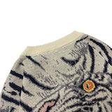 Kapital Sweater Vintage Jacquard Tiger Totem Knitted round Neck Japanese-Style Retro Knitted Pullover Sweater