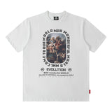 Men T Shirt Printed Short-Sleeved T-shirt Men and Women Loose