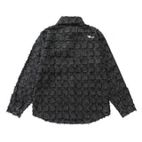 Men Long Sleeved T Shirt Plaid Cat Beard Long Sleeve Shirt Loose Embroidered Letter Shirt