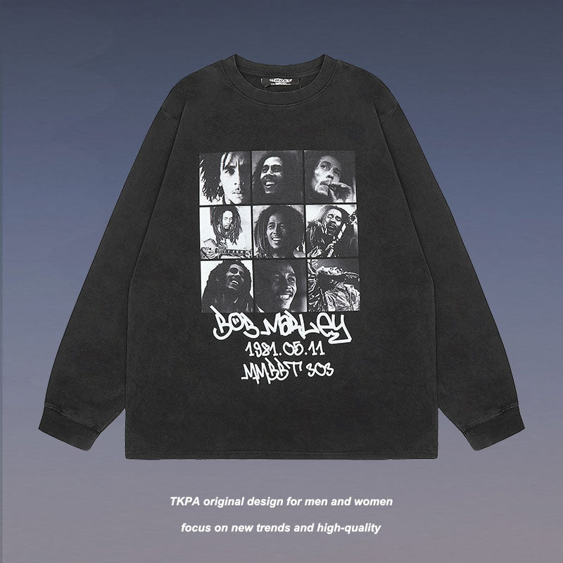 Men Long Sleeve Shirt Vintage Long Sleeve T-shirt Long Sleeve
